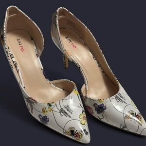 JustFab Multicolor Floral Heels